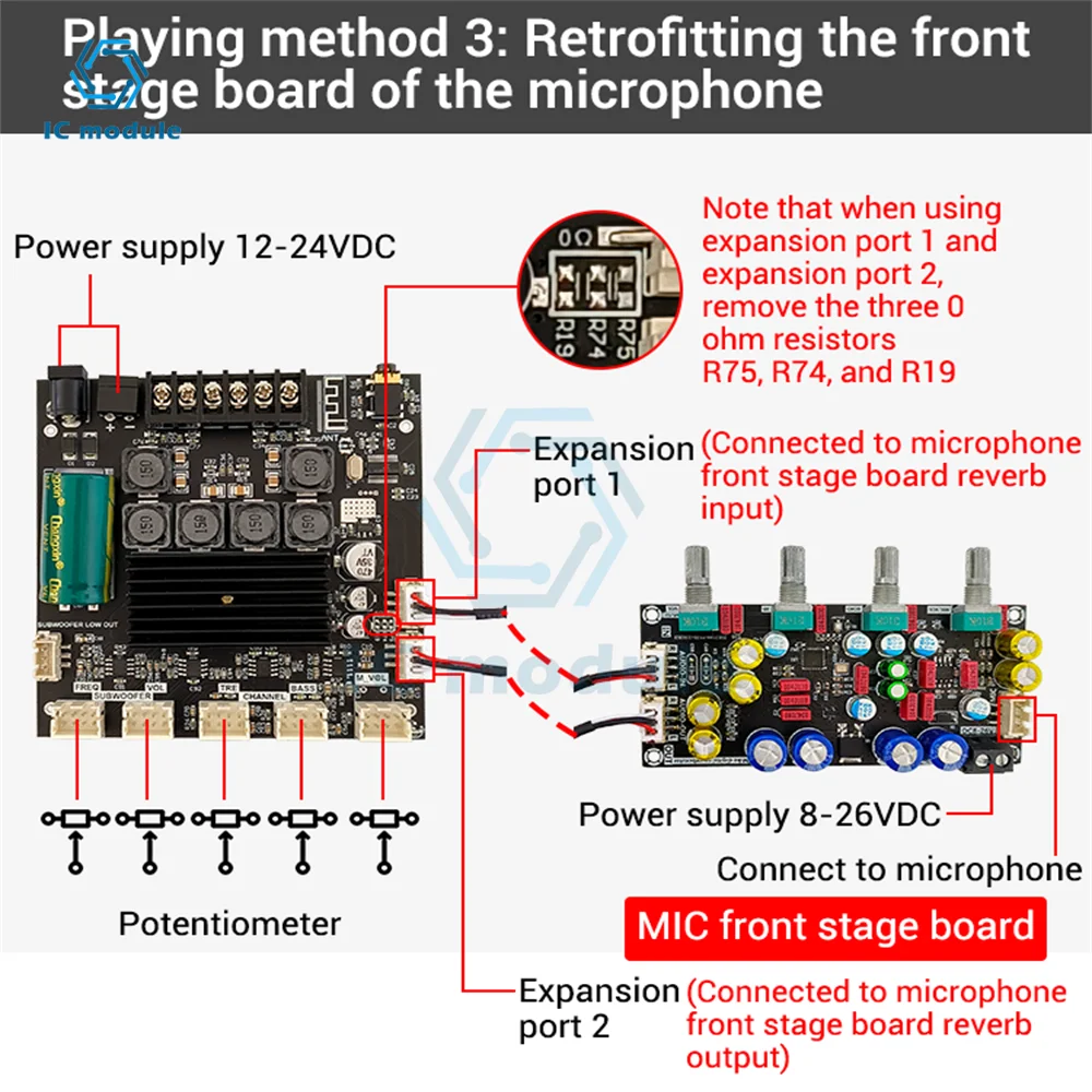 ZK-TB21 TPA3116D2 BT 5.0 Subwoofer Amplifier Board 50WX2+100W 2.1 Channel Power Audio Stereo Amplifier Board Bass AMP