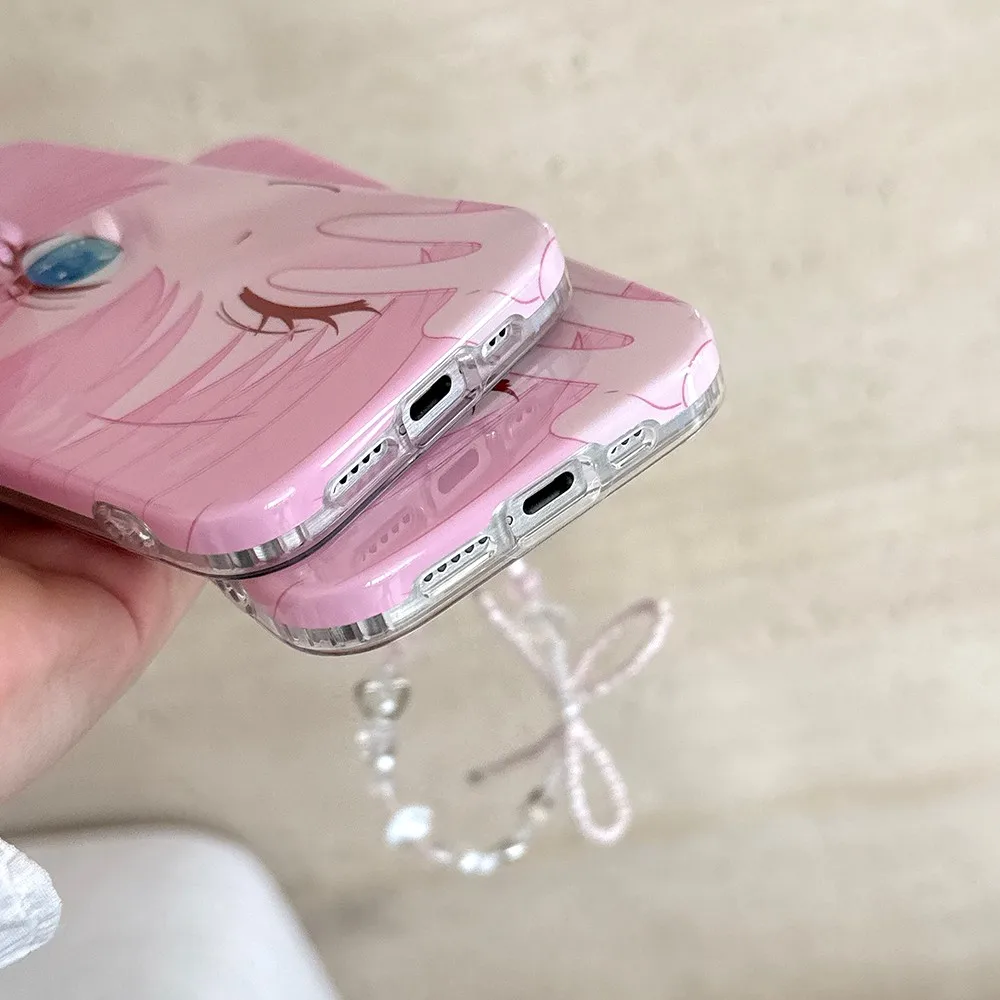 لطيف الوردي الشعر فتاة التألق عيون كبيرة قضية الهاتف لسامسونج غالاكسي S25 S24 S23 S22 S21 FE الترا زائد 4G 5G ريشة الملمس