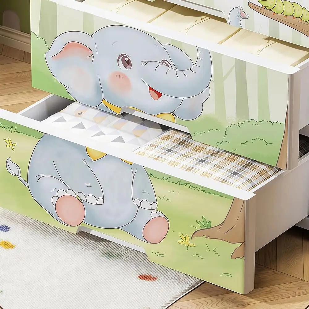 Household Cartoon Drawer Baby Wardrobe Children's Sorting Storage Cabinet 6 Layer Organizer Home Bedroom