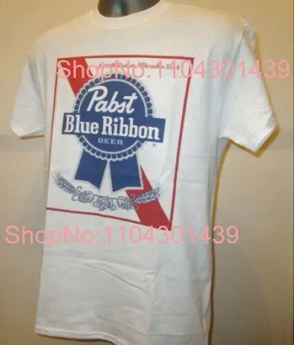 Pabst Beer T Shirt Retro Style White 414 long or short sleeves