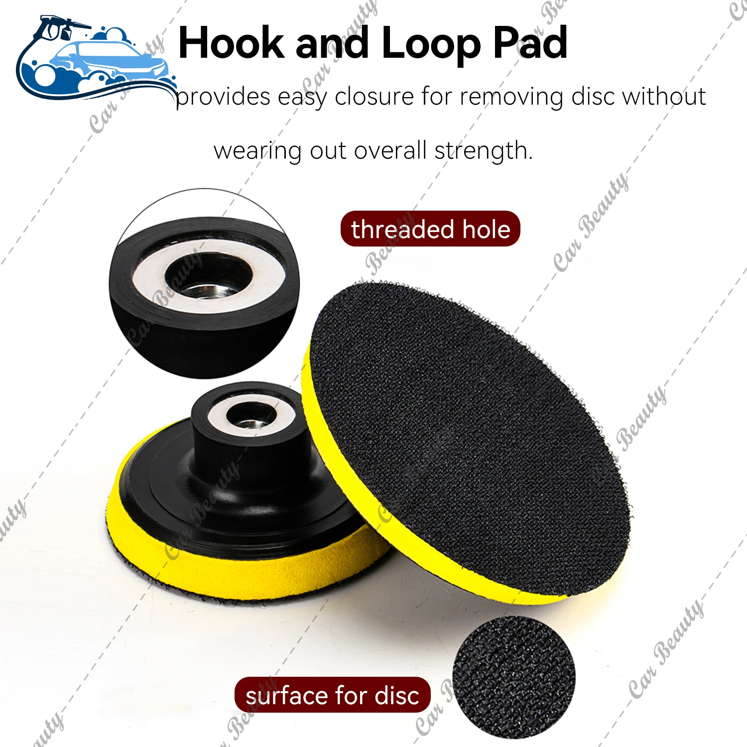 Hook and Loop Backing Pad Sanding Disc Polishing Backer Plate M0 / M14 Hex Female Thread Drill Adapter 3 4 5 6 inch