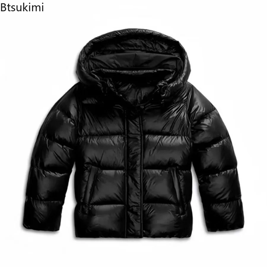 

Winter Hooded Solid Parkas Men's Long Sleeve Thicken Cardigans Warm Jackets Zipper Spliced Slim Fit Pockets Cotton-padded Coats