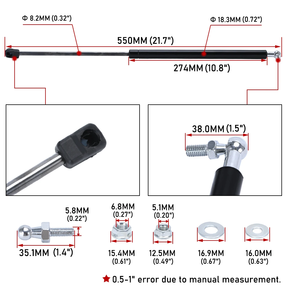 2Pcs Car Front Gas Shock Hood Shock Strut Damper Lift Support For Skoda Octavia A7 MK3 2012- 2020 A5 MK2（1Z）2004-2013