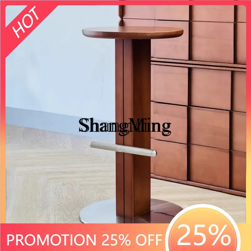

SM bar counter household solid wood high bar chair modern simple solid wood high stool metal bar chair