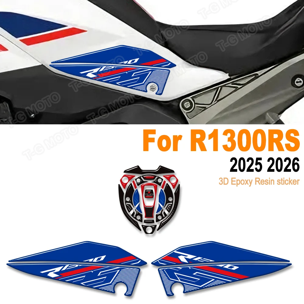 Motorcycle Accessories Fuel Tank Pad Protector Covers Waterproof 3D Resin Stickers Kit For R1300RS R 1300 RS R1300 2025 2026