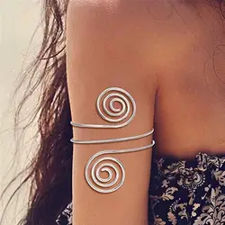 Women Armlet Punk Adjustable Alloy Spiral Armband Swirl Upper Arm Cuff Armlet Bangle Bracelet Armlet Bangle Egyptian Bangel