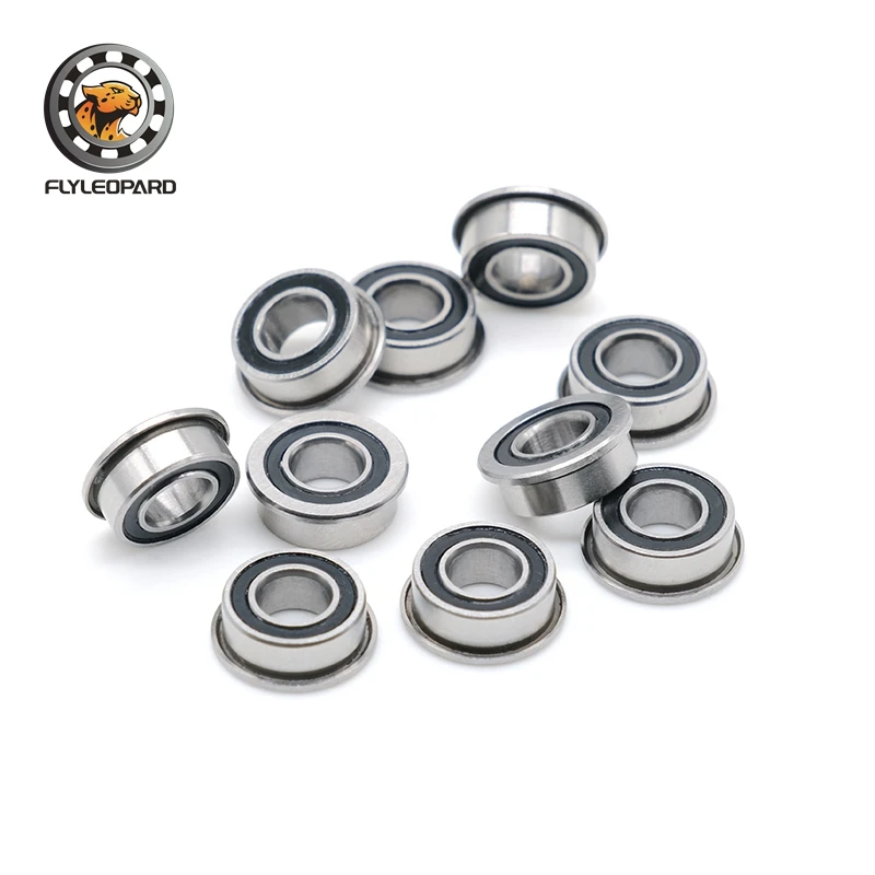 2P F623RS 3X10X4  Flanged Ball Bearing ABEC-7 RS Rubber Seal 3D Printer CNC Miniature Bearings F625RS 5X16X5 F695RS 5x13x4