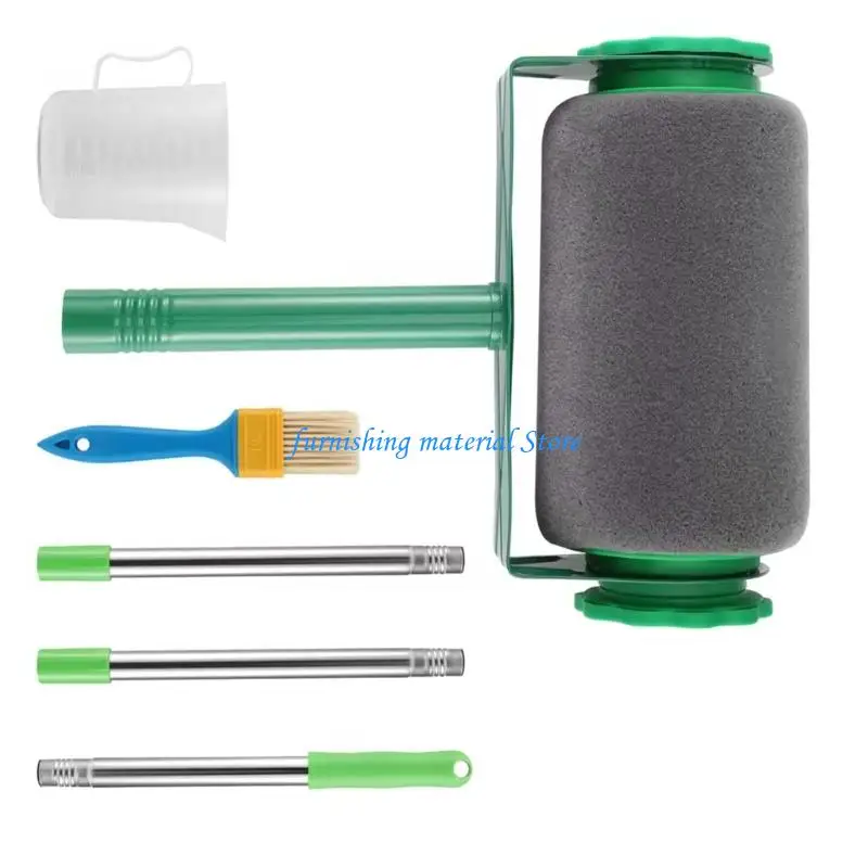 Y5GD 6 Piece Paint Roller Set With Extendable Handle And Removable Brush For Wall Ceiling Application