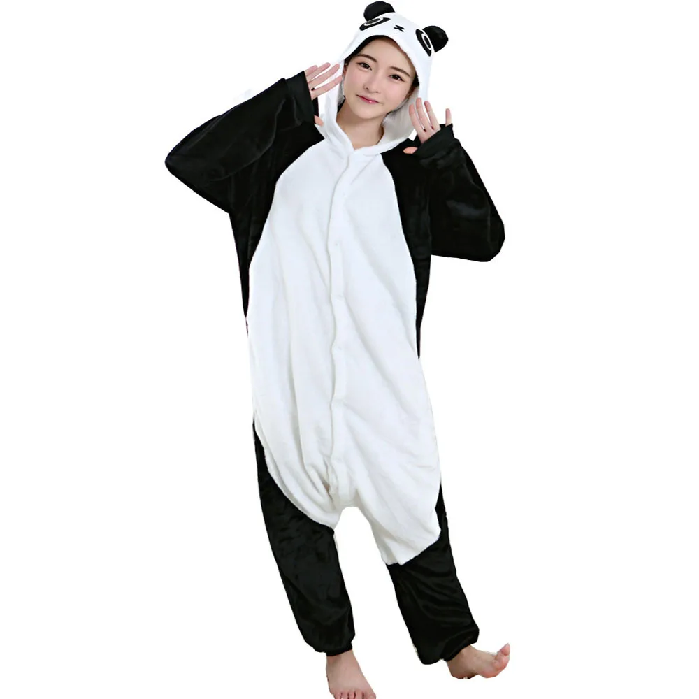 

Kung Fu Panda One-piece Jumpsuit Long-sleeve Animal Hooded Pajamas Casual Loungewear Autumn Winter Cosplay Homewear for Adult
