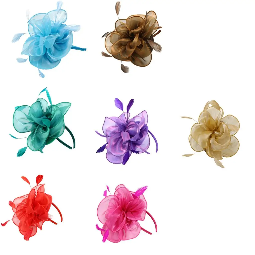 1920s Gatsby Style Feather Hatinator Woman Headwear Flower Ornaments Ladies Accessories for Bridal Party Costume