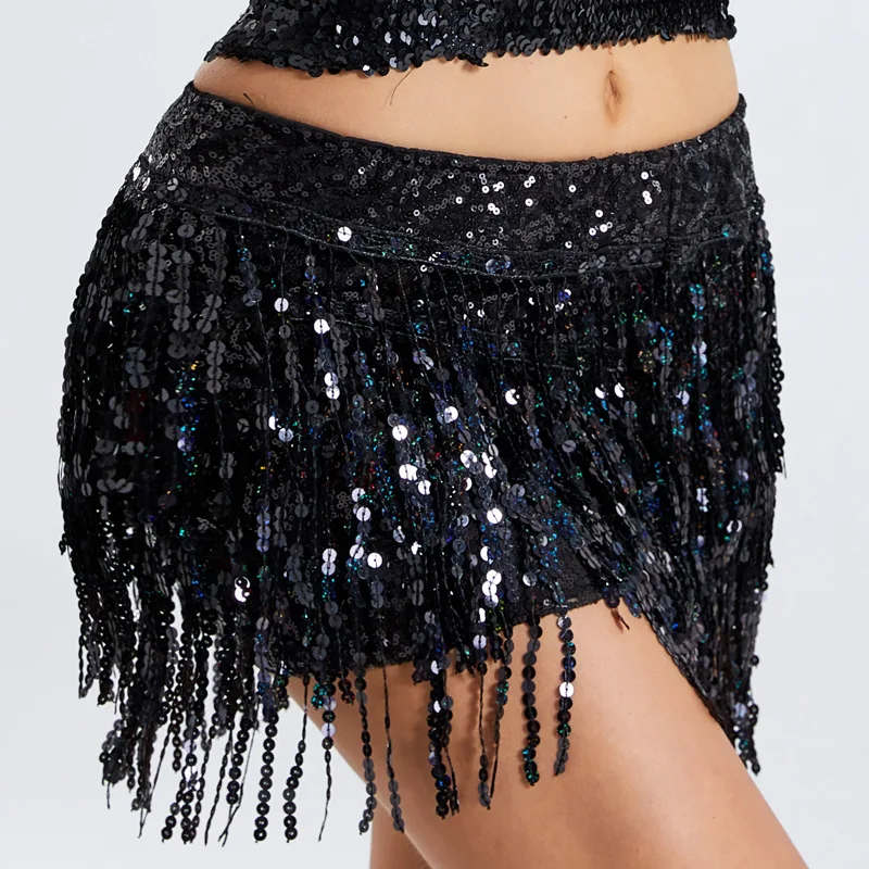 Belly dance fringed skirt sequined skirt nightclub bar club ds female latin dance table performance uniform jazz dance