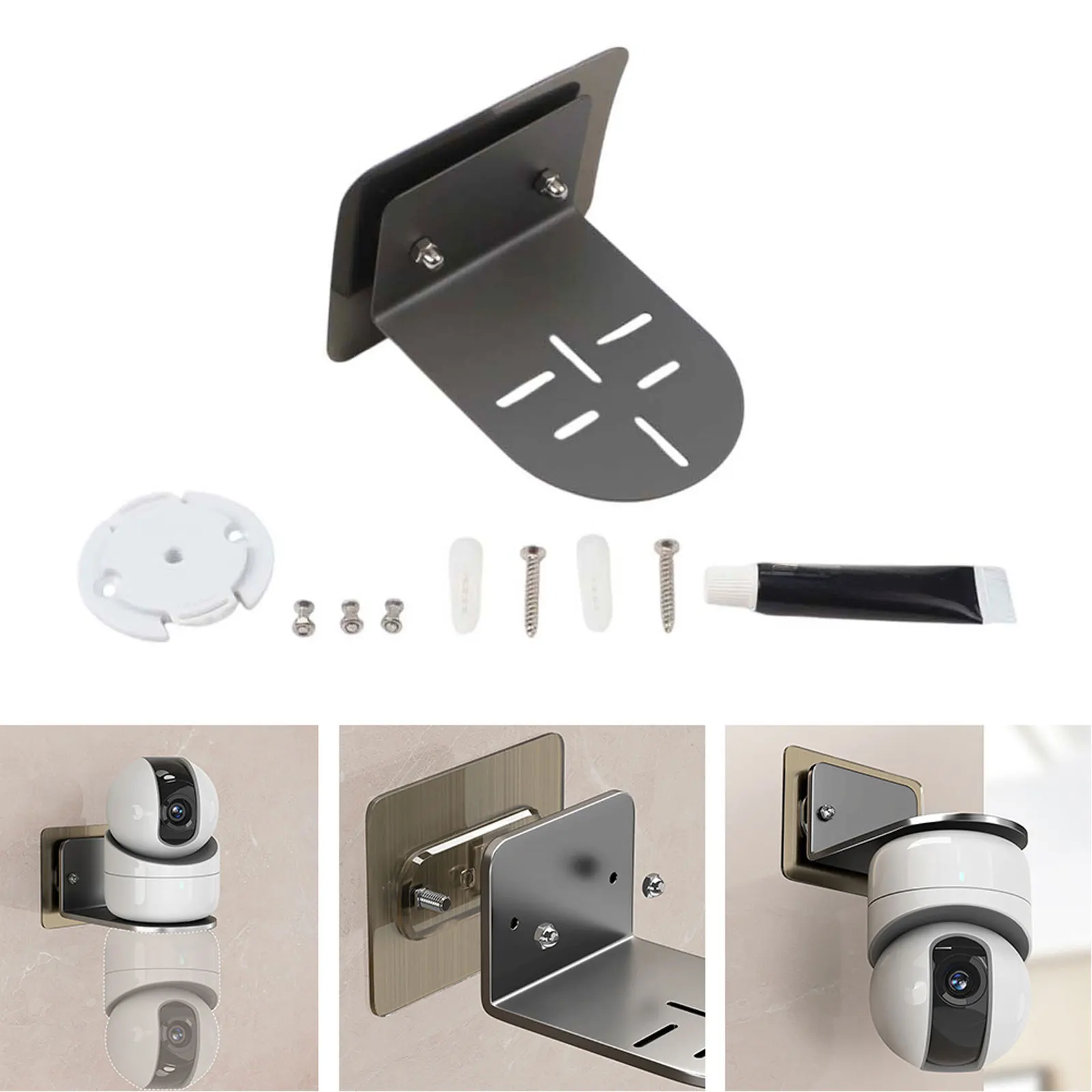 For Xiaomi Indoor Camera Mount Bracket with Screws for Wall and Ceiling Installation Supporting Monitoring Rack