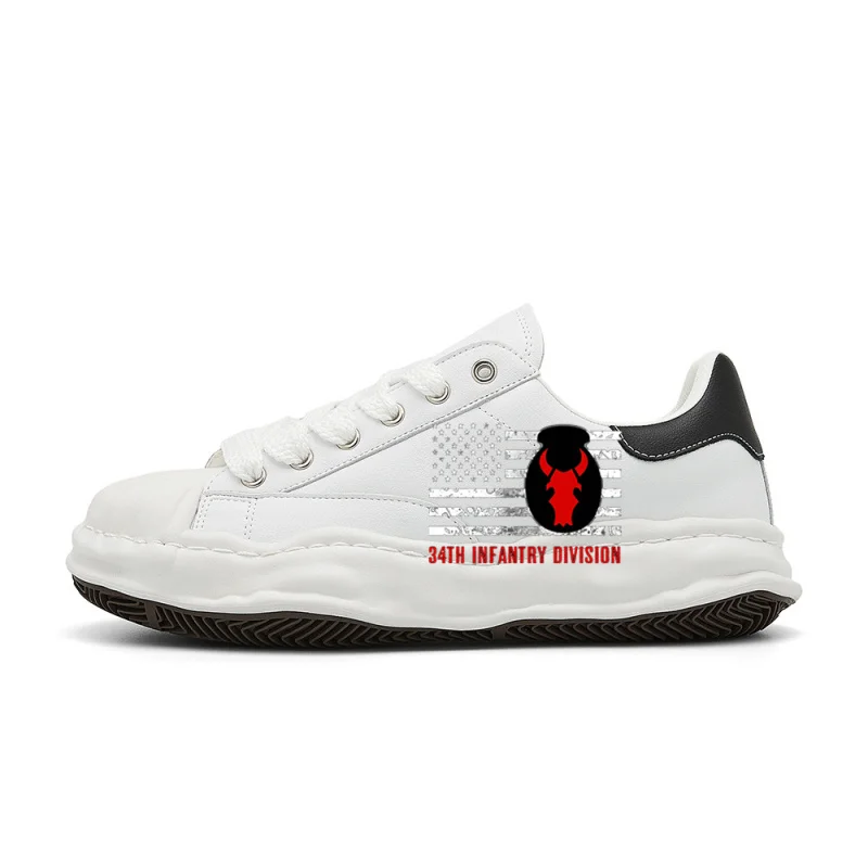 

34th Infantry Division Distressed FlagVintage Fashion Street Sneakers，The design is retro, stylish, comfortable, and versatile，S
