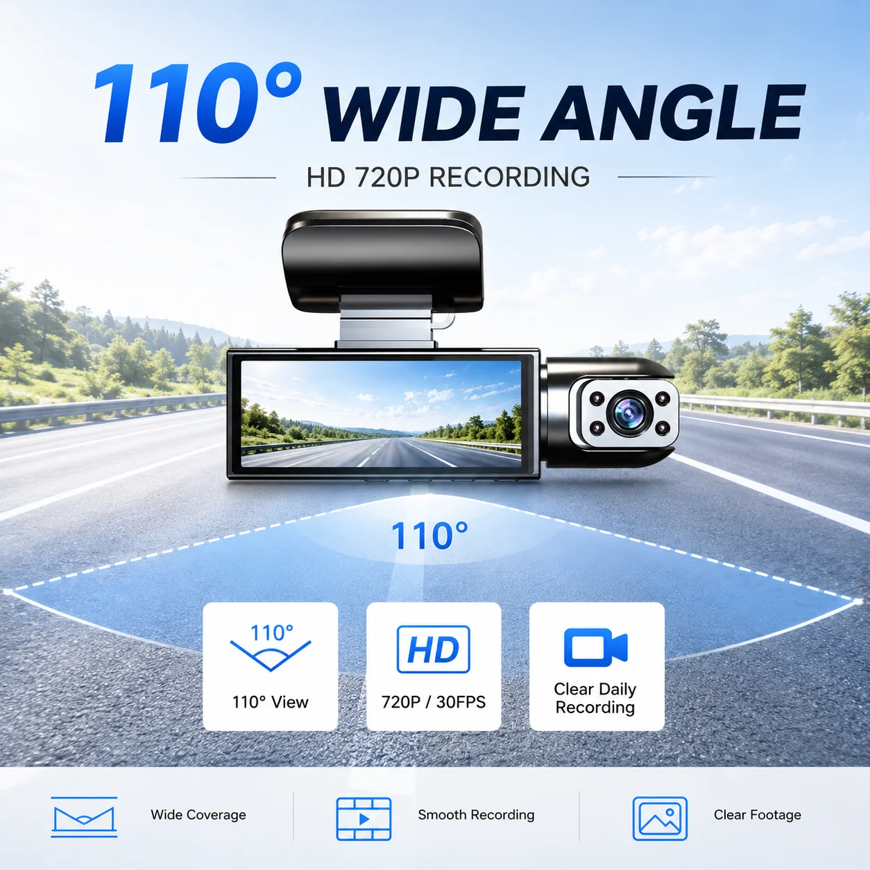 Dash Cam Night Vision Infrared - Автомобильный видеорегистратор с двумя камерами, запись
