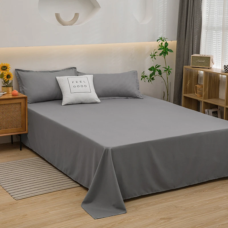 Breathable Flat Sheet Cover Sanding Mattress Protector Skin-freindly Soft Fabric Bed Sheet King Size Home Textile(No Pillowcase)