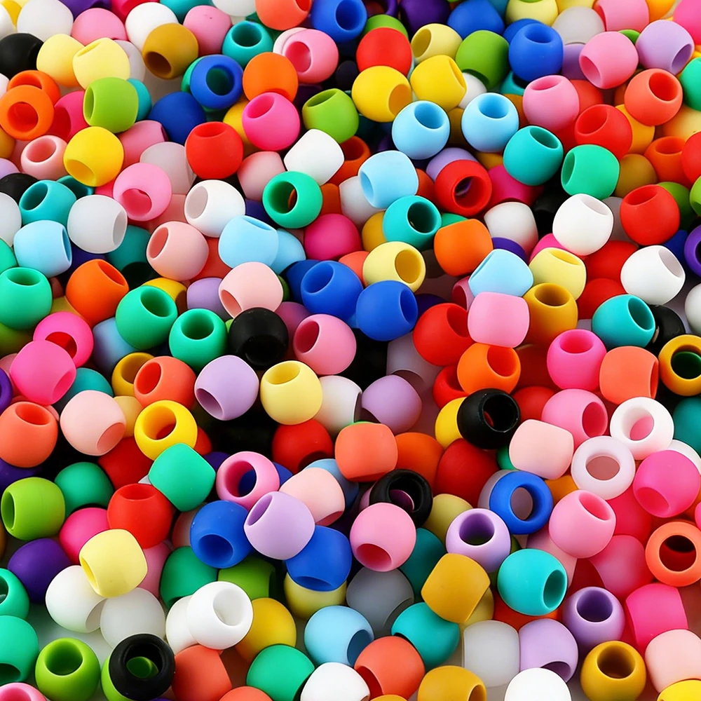 14mm 14/35pcs Colored Silicone Beads Large Hole Round Bead for DIY Jewelry Making Hair Braiding Accessories Bracelet Components