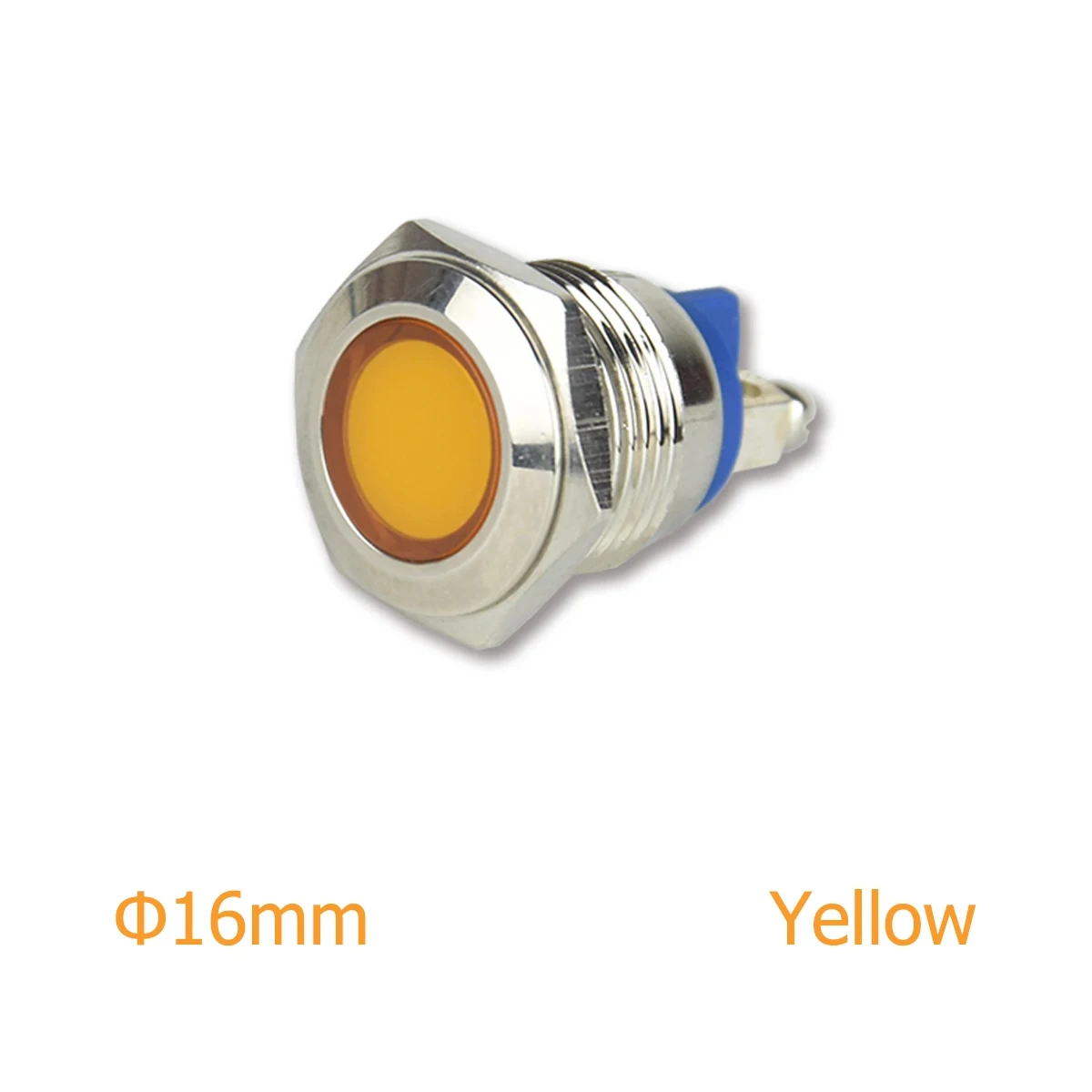 LED Indicator 16mm Metal Waterproof Indicator Lead Terminal With Bolt Foot Ring Connector 12V 220V Red Orange Green Blue White