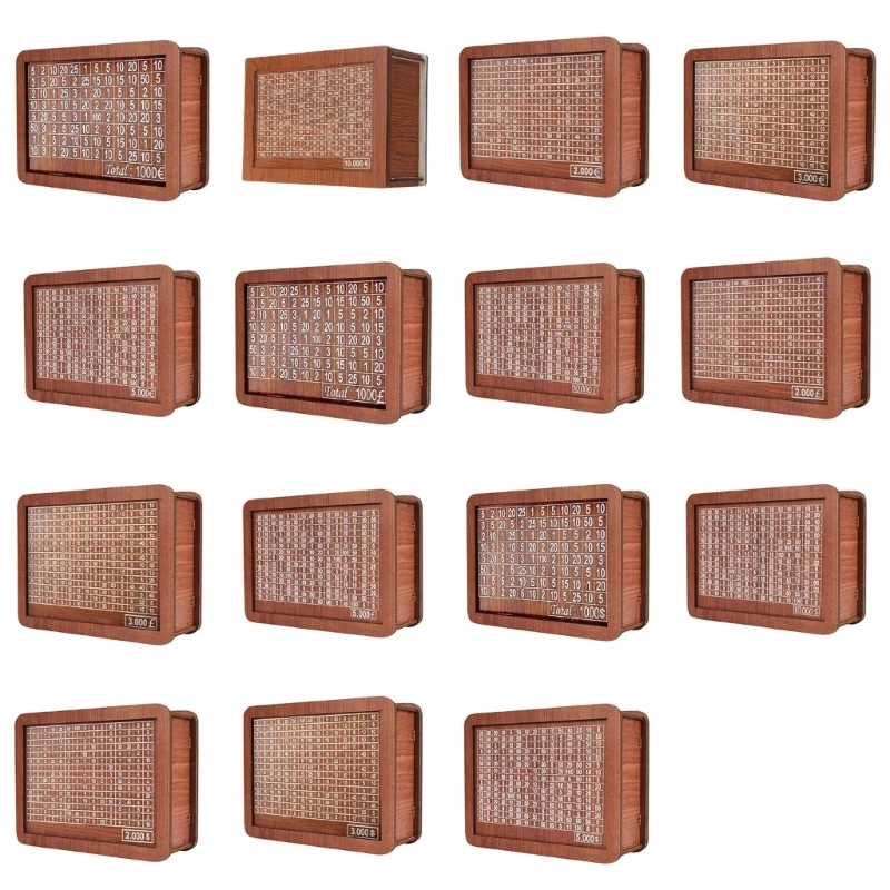 

Handmade Natural Wooden PiggyBanks Decorative Disposable Saveing Money Box with Money Goal Counter PiggyBanks for Kids