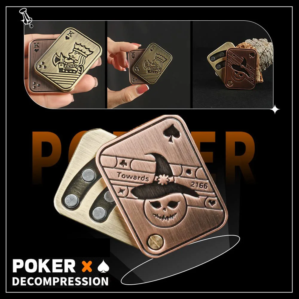 Magnetic Metal Fidget Toys Metal Poker Push Card Fidget Slider Stress Relief Toy Men’s EDC Toy Fidget Toy Haptic Coin