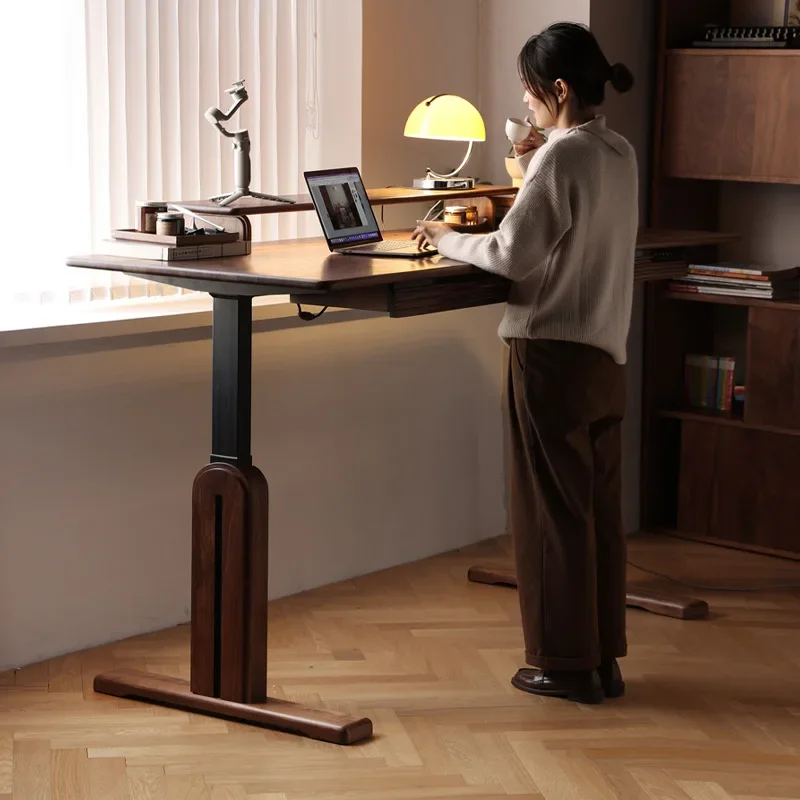 

Modern minimalist, North American black walnut, electric lifting desk Furniture
