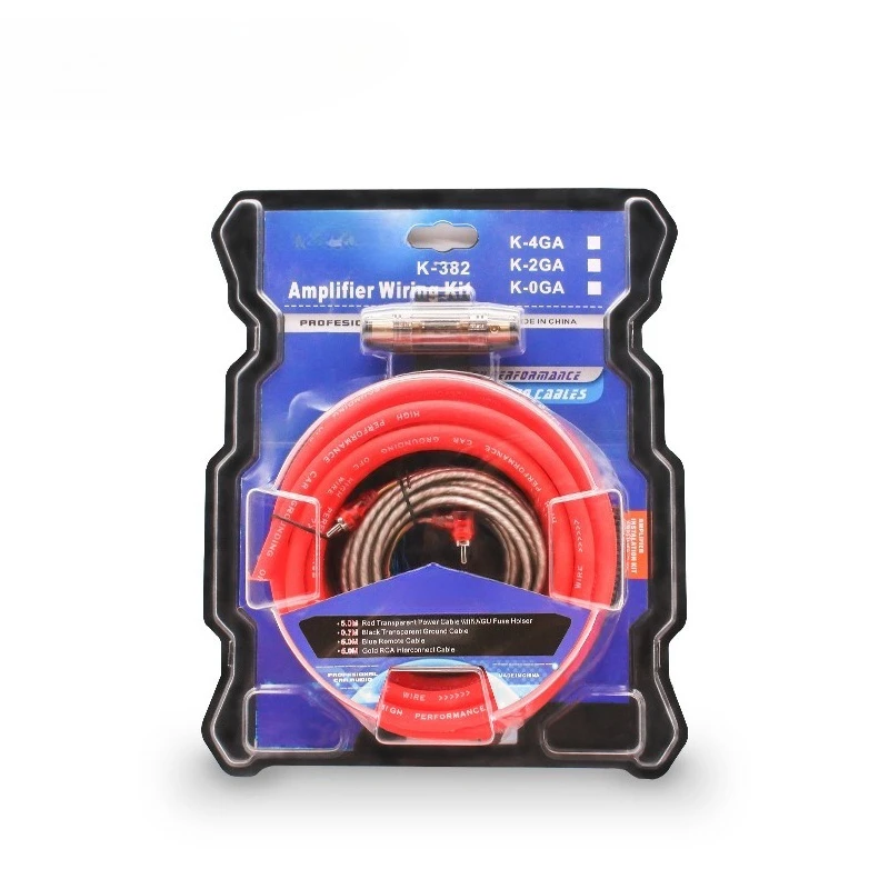 4GA Car Amplifier Connection Wire Copper-clad Aluminum Audio Modified Car Amplifier Set