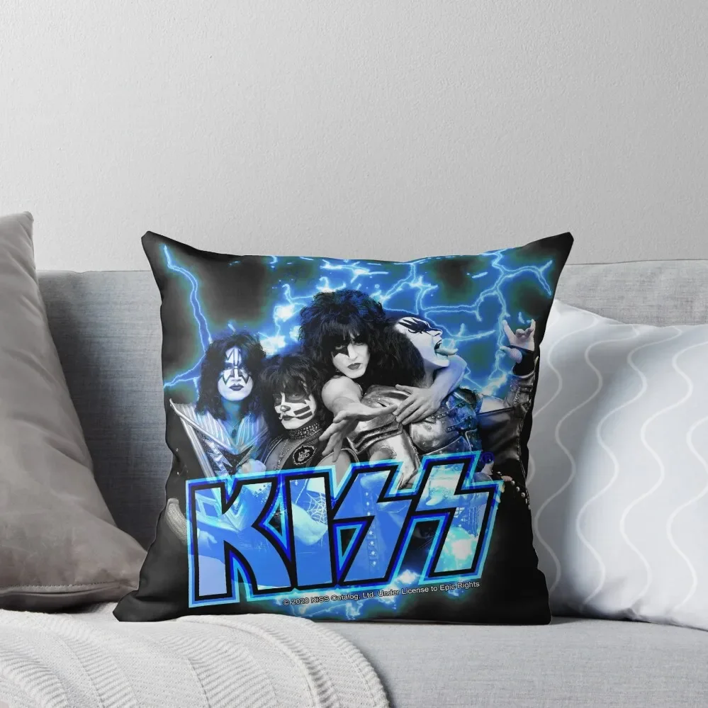 

KISS  the Band - All Members Electric Throw Pillow Decorative Cushion Cover home decor items pillow