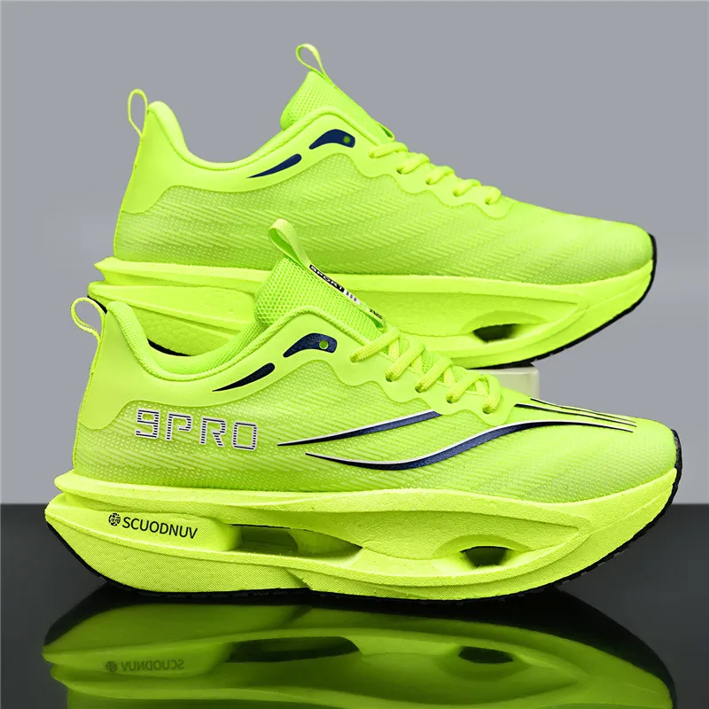 Men Casual Sports Running Shoes Carbon Board Marathon Training Breathable Women's Jogging Athletic Nonskid Walking Sneakers