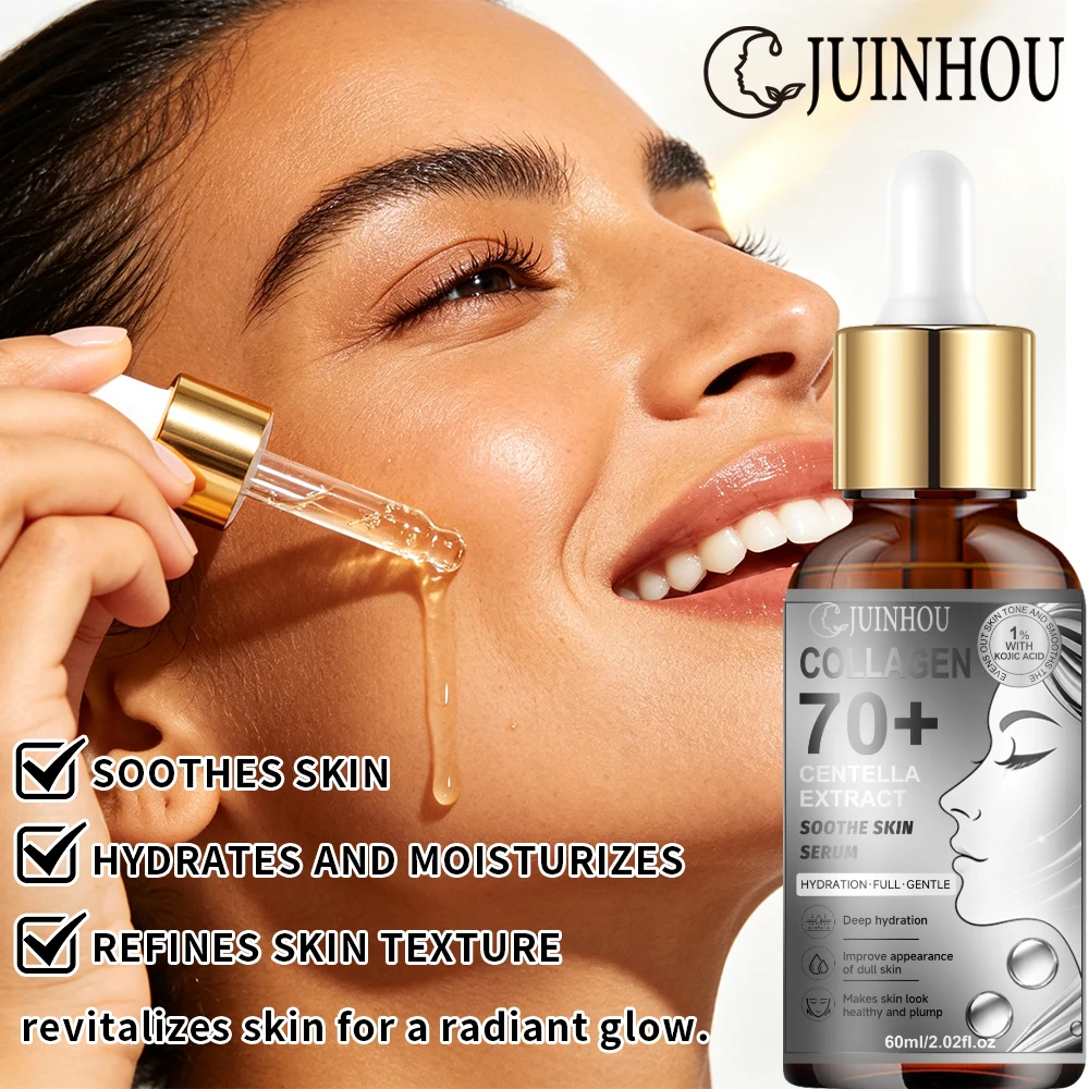 JUINHOU Collagen Centella Facial Serum Lightweight Fast‑Absorbing Face Essence Daily Skin Care Hydrating Moisturize Smooth Skin