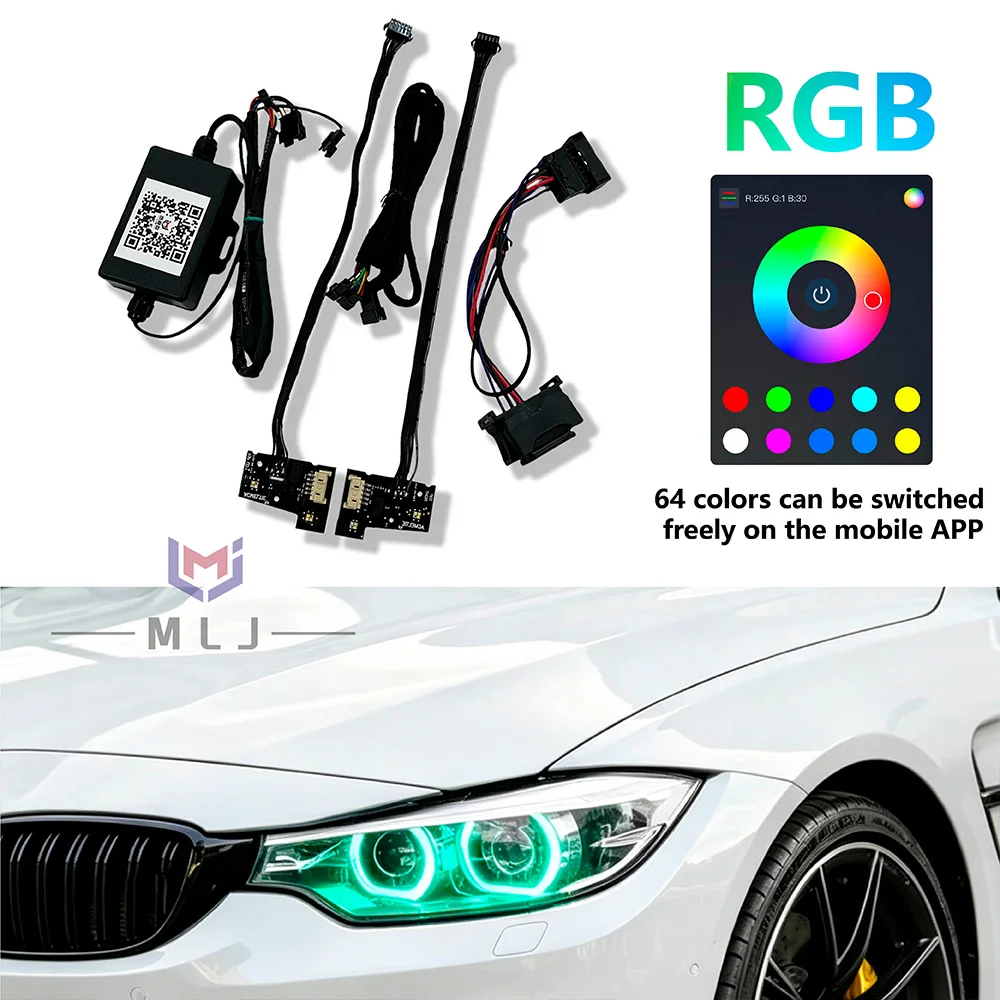 DRL Plug And Play Phone Control 64 Colors RGB LED Module Headlight Internal Wiring Harness For BMW F32 F36 2016-2019 Low Spec