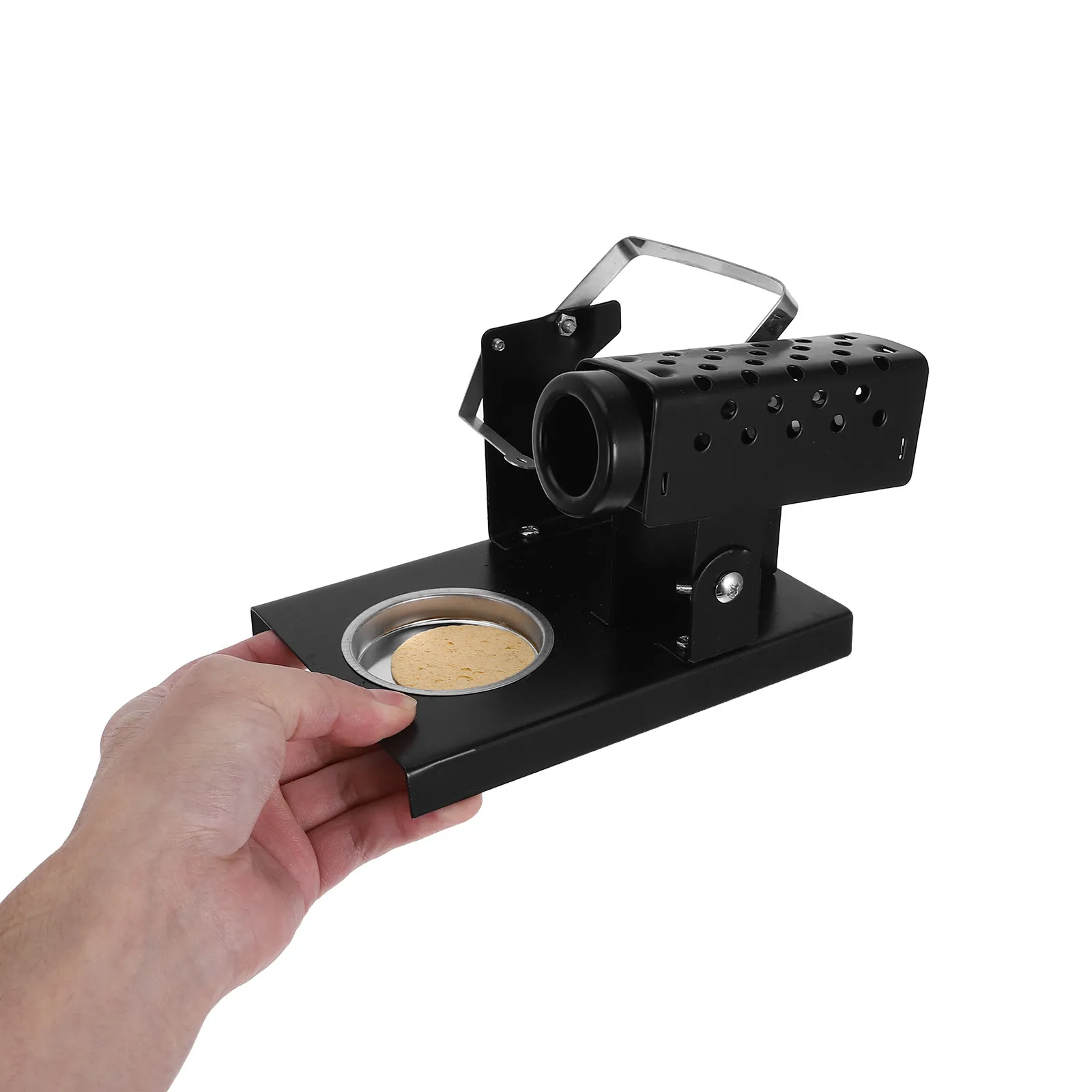 Portable Soldering Iron Stand Metal Base Heat Resistant Compact Soldering Station Holder for Electronic Repair DIY Projects