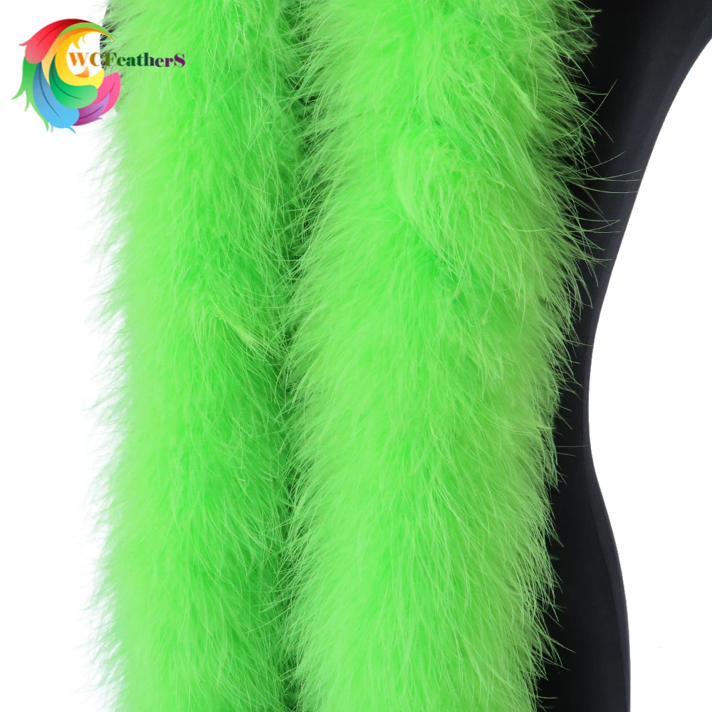 2Meter Thick Marabou Feathers Boa 48-50G Green Plumage Fringe Trim Crafts Wedding party Dress Clothes Decor Sewing Accessories