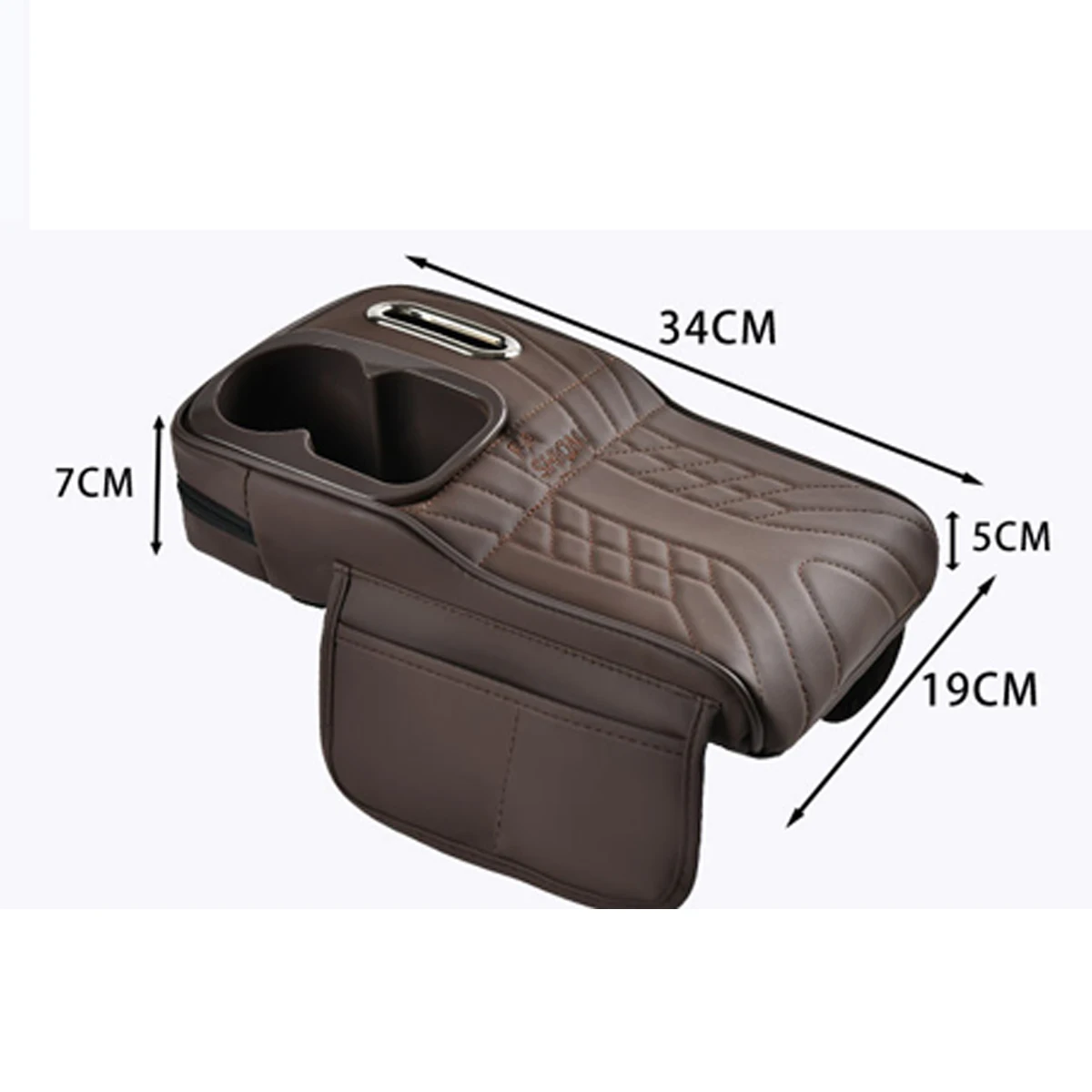 Multifunctional Car Armrest Cushion, Center Console Cover with Tissue Holder, Cup Slot and Side Pockets view 3