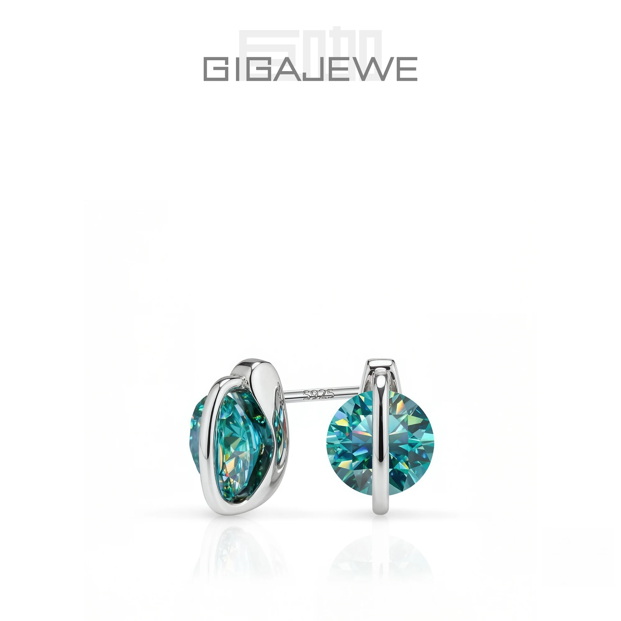 gigajewe-boucles-d'oreilles-rondes-moissanite-couleur-cyan-et-blanc-vvs1-s925-argent-plaque-or-18k-diamant-test-reussi-bijoux-femme-cadeau