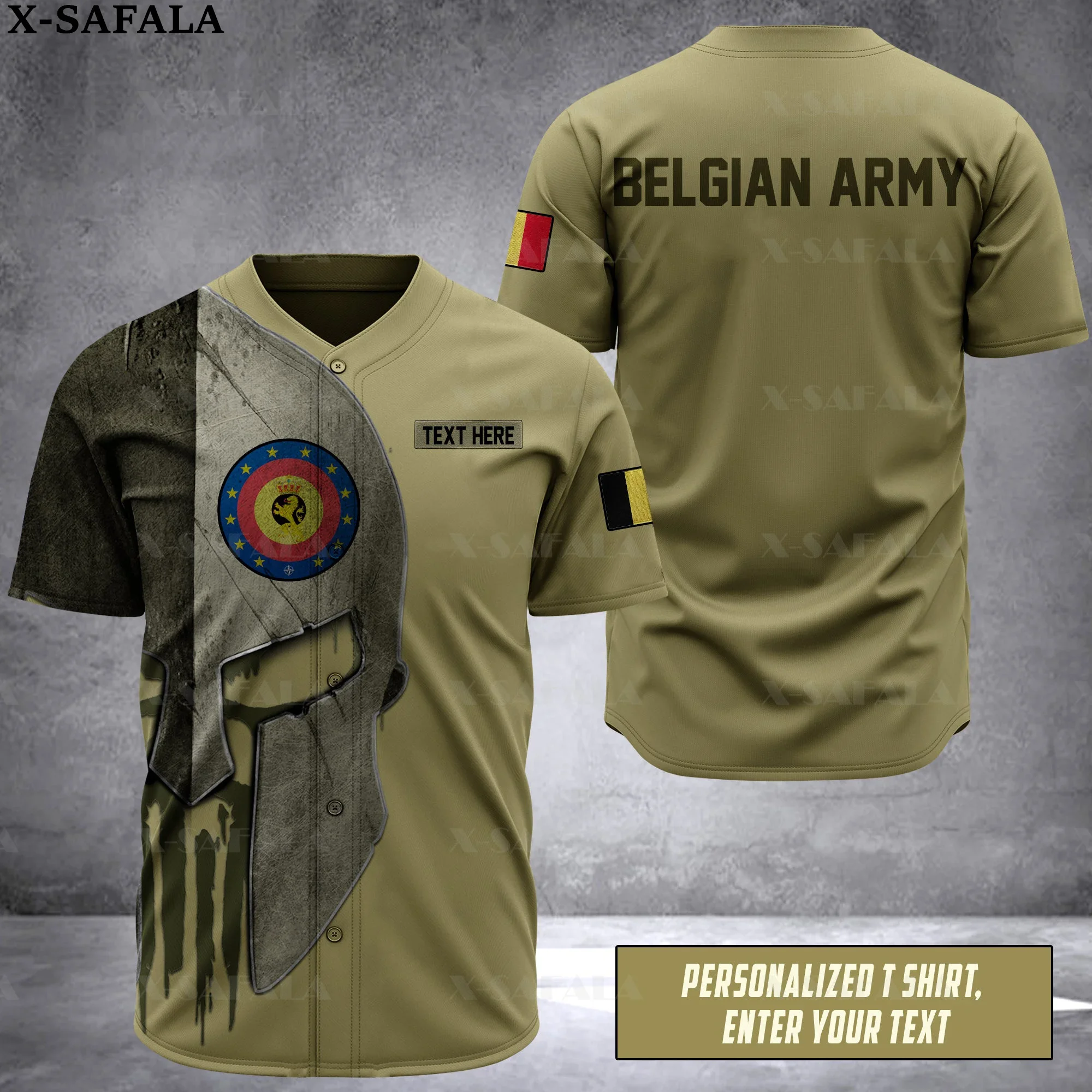 

BELGIAN Soldier-ARMY-VETERAN Country 3D Printed Baseball Jersey Shirt Men's Tops Tee Oversized Streetwear-2