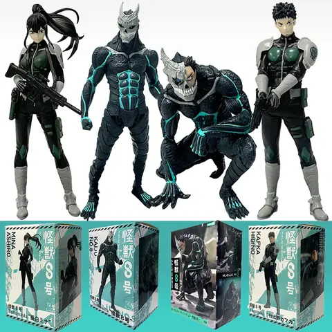 재고 있음 1-4PCS 아민 괴수 No. 8 그림 Kafka Hibino Mina Ashiro 해골 크리 에이 티브 PVC 모델 완구 어린이 액션 동상 인형 선물