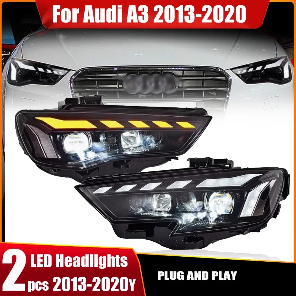 Car Lights for Audi A3 8V 2013-2021 S3 RS3 Sedan Hatchback LED Auto Headlight Assembly Upgrade RS5 Style Design Tool Accessories