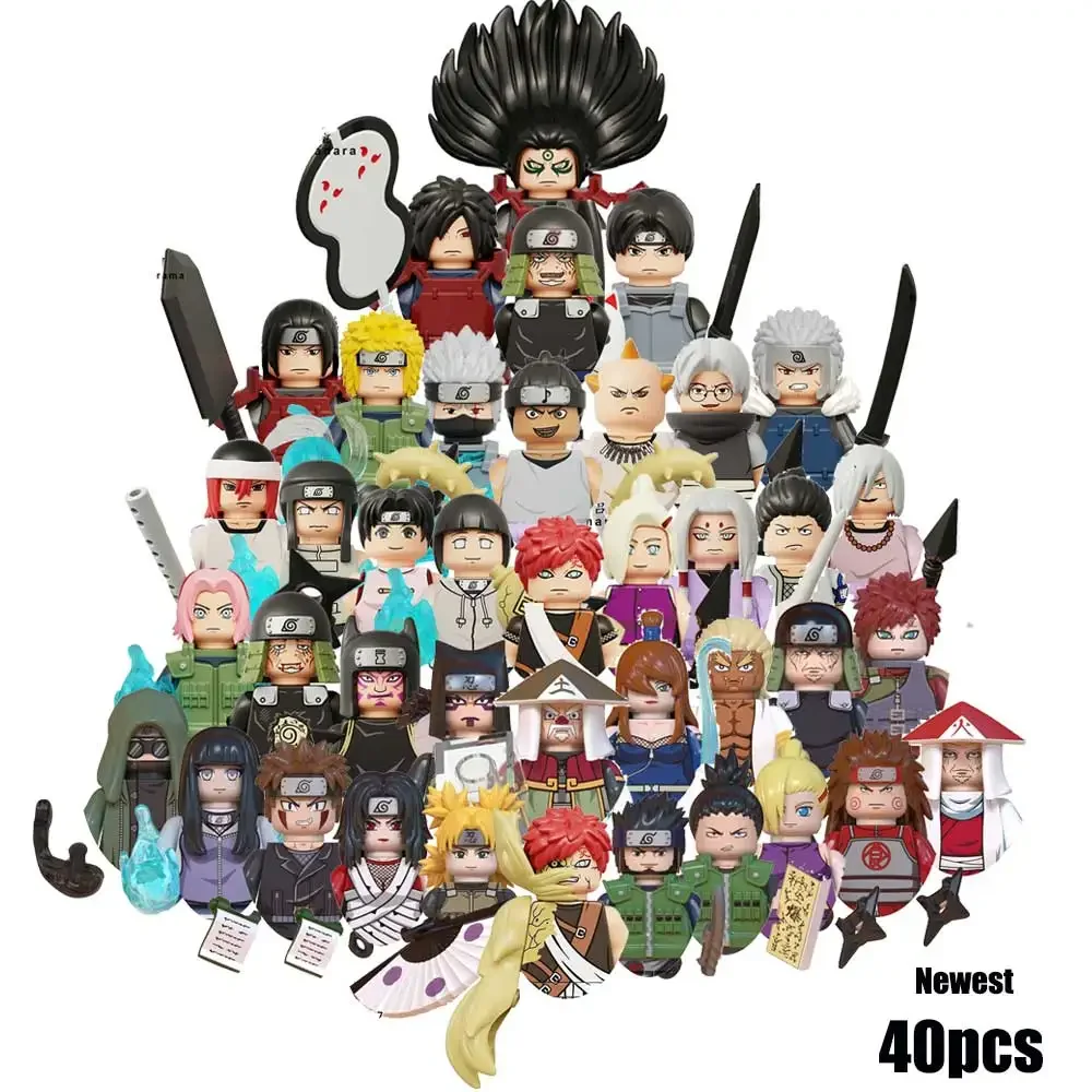 Anime Narutoe Sasuke Kakashi Akatsuki mattoni Building Blocks Anime cartoon blocchi Action Figures Teste Assemblaggio bambini Regali giocattoli