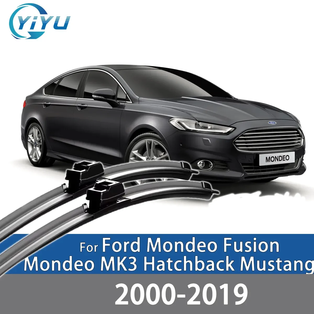 2 Stück Auto-Frontscheibenwischer für Ford Mondeo Fusion Mondeo MK3 Schrägheck Mustang 2000-2019 Windschutzscheiben-Zubehör