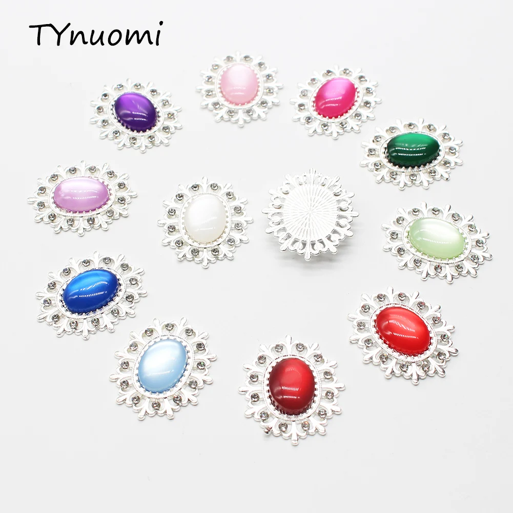 10 قطعة لامعة بيبل الفضة مشبك معدني زر للملابس الزخرفية الخياطة حجر الراين زر لتقوم بها بنفسك Manualidades اكسسوارات Jewelr #4