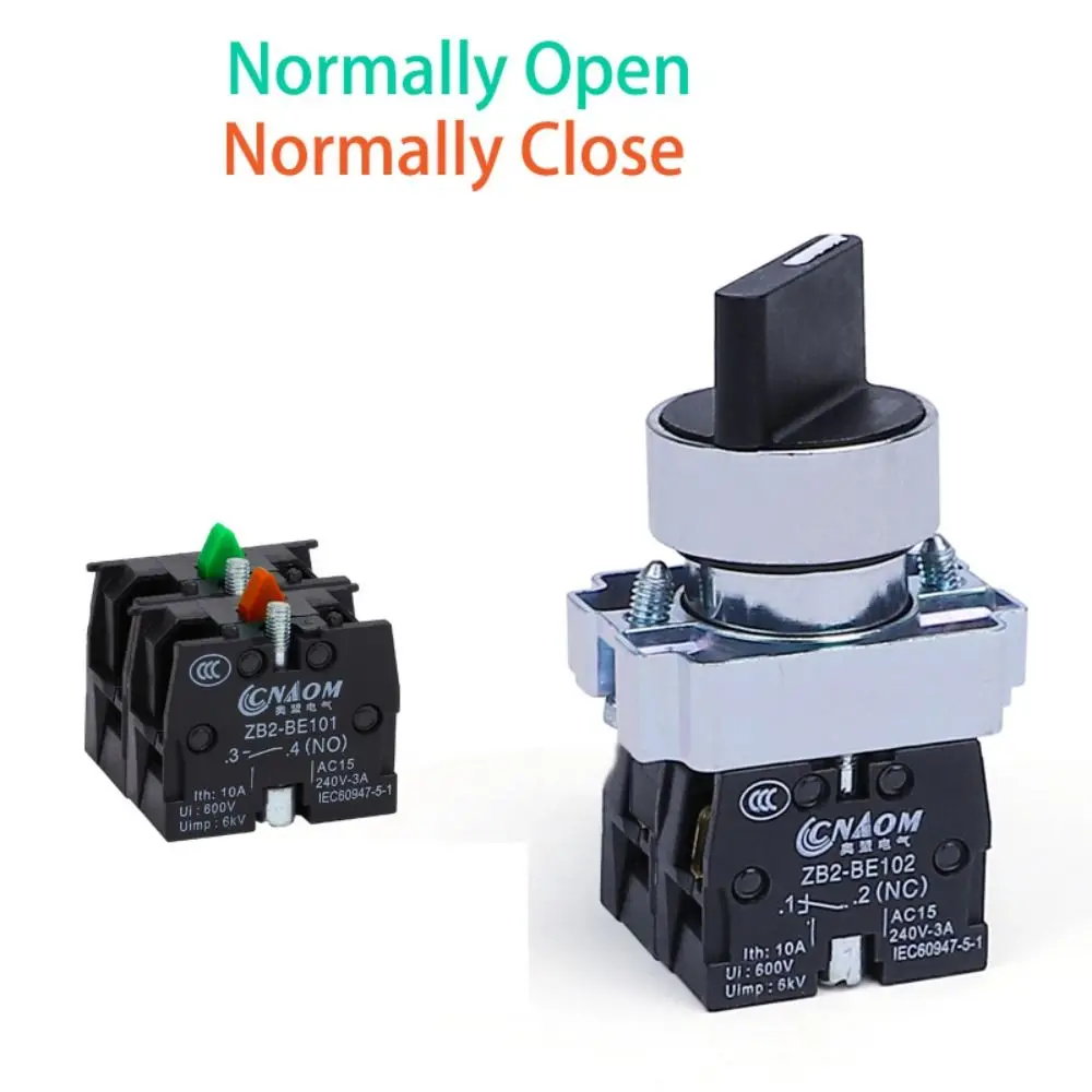 Self-locking Push Button Switch 22mm Mounting Hole Fireproof Momentary Push Switch 1NO 1NC ON OFF Switch Industrial Control