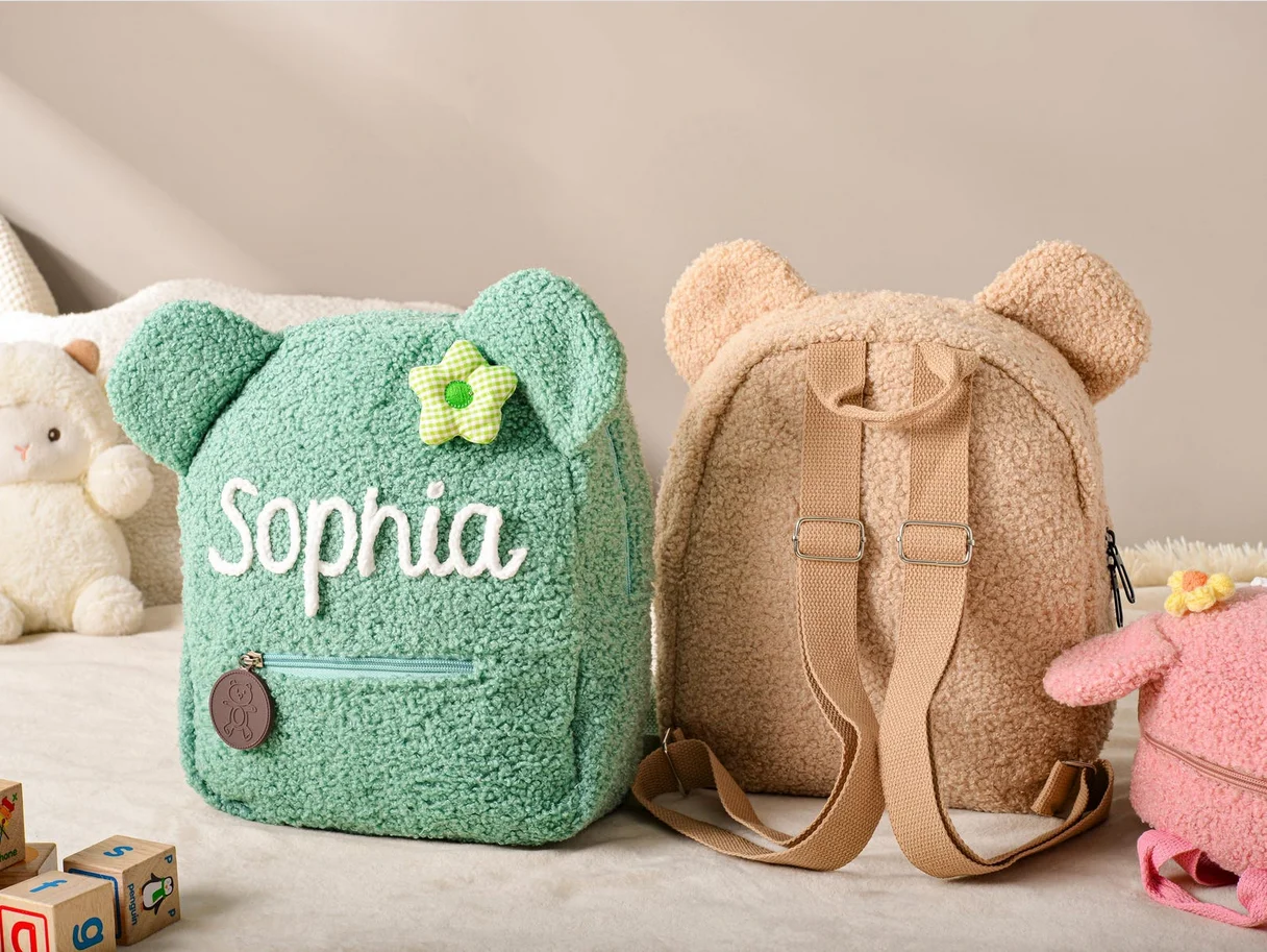 Custom Teddy bear Backpack for Kids,Personalized Fluffy Teddy Bear Backpack,First Day of School Gifts,Toddler Backpack,Kids Gift