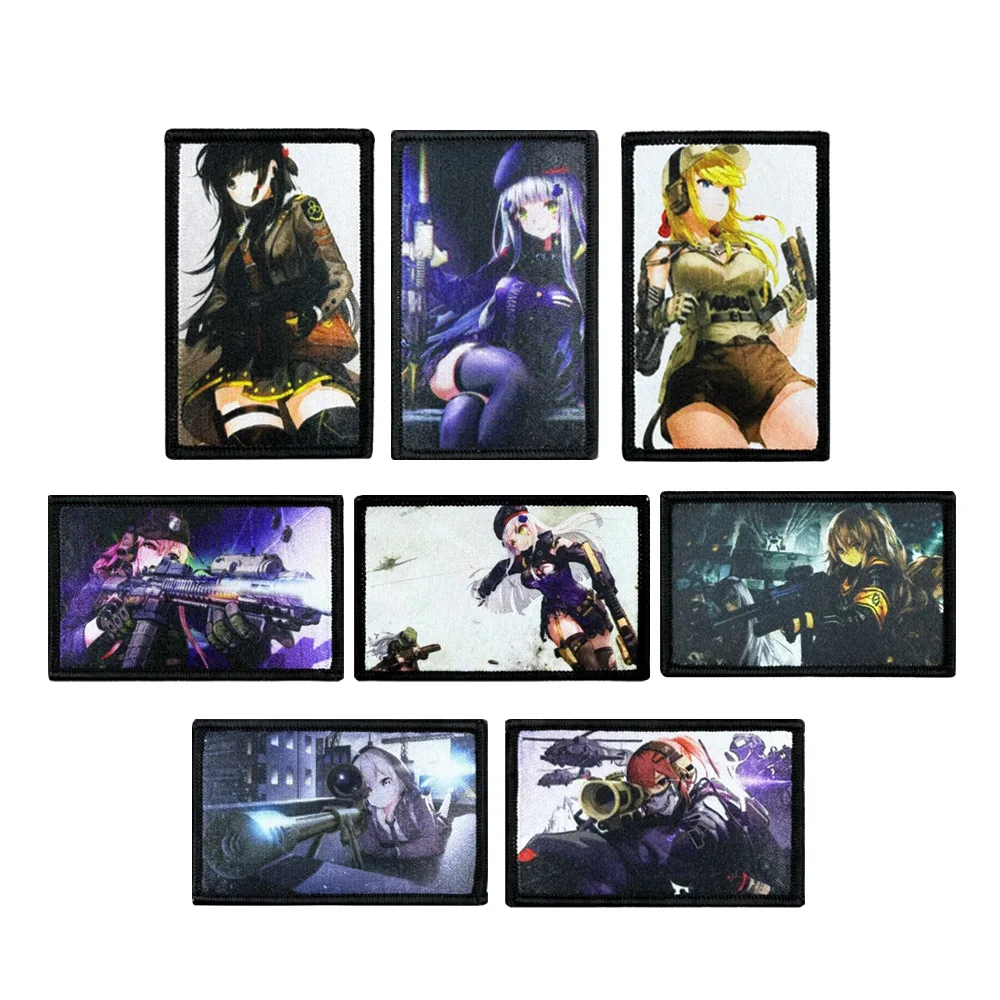 

Anime 2D Girl Frontline Printed Bag, Accessory Badge, Tactical Morale Cartoon Armband, Backpack Hook and Loop Patch