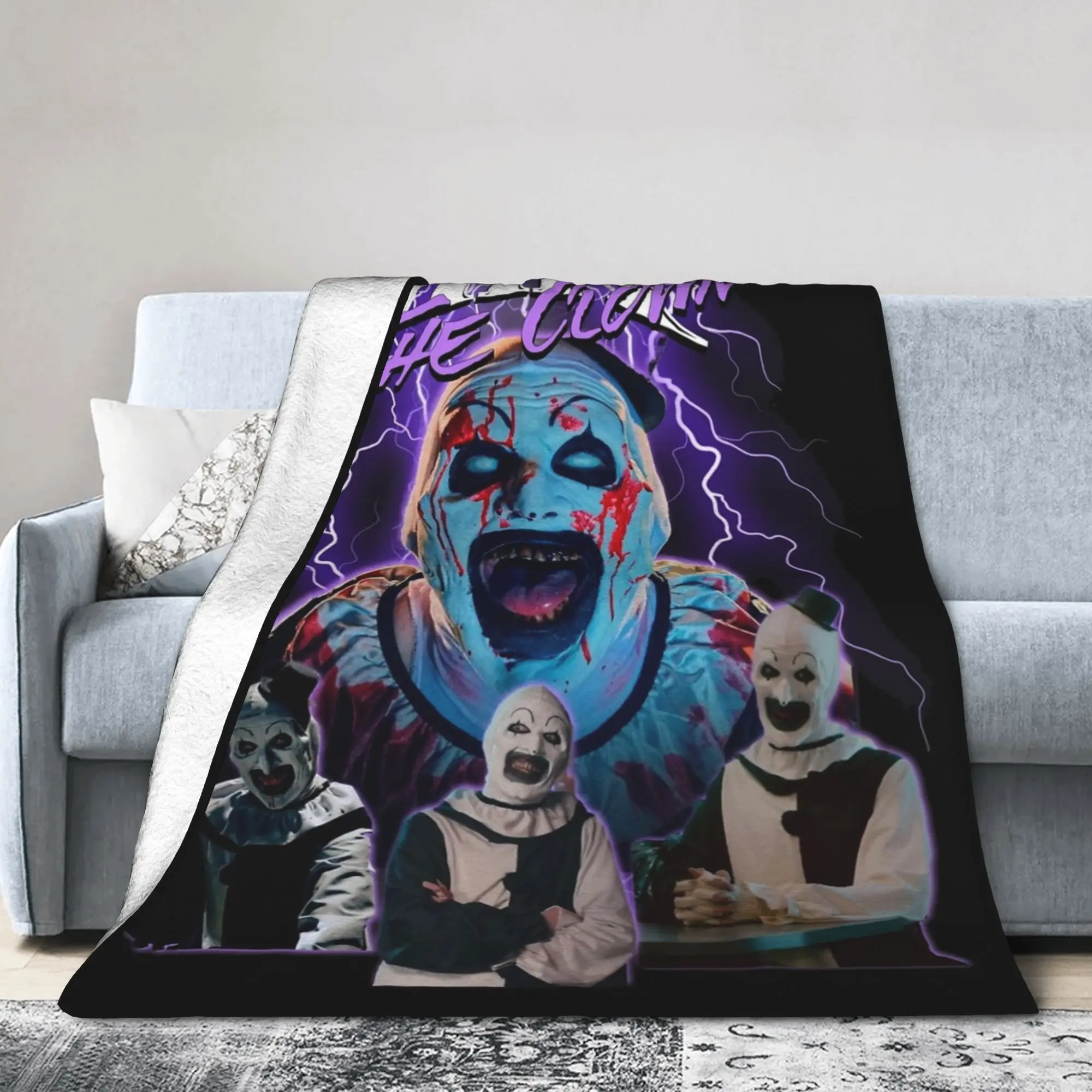 Art The Clown Bootleg Terrifier Blanket Coral Fleece Plush Autumn   Multifunction Warm Throw Blankets for Home Travel Rug Piece