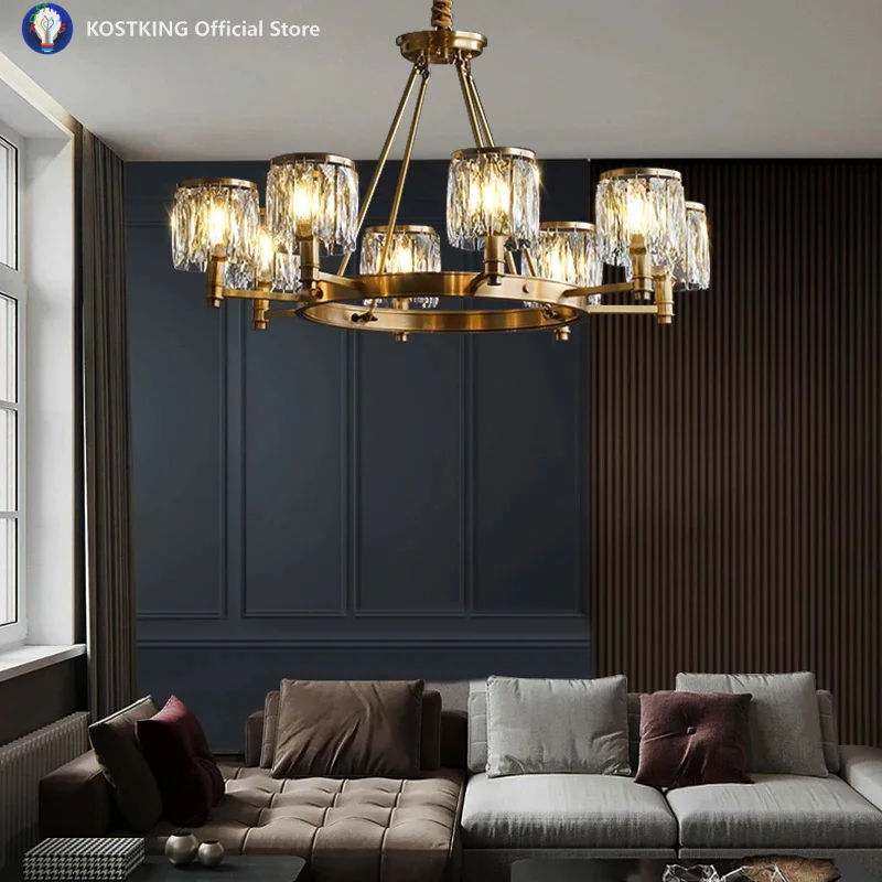 

Американские хрустальные подвесные светильники, кухонный остров, современная светодиодная люстра для гостиной, столовой, потолочный подвесной светильник