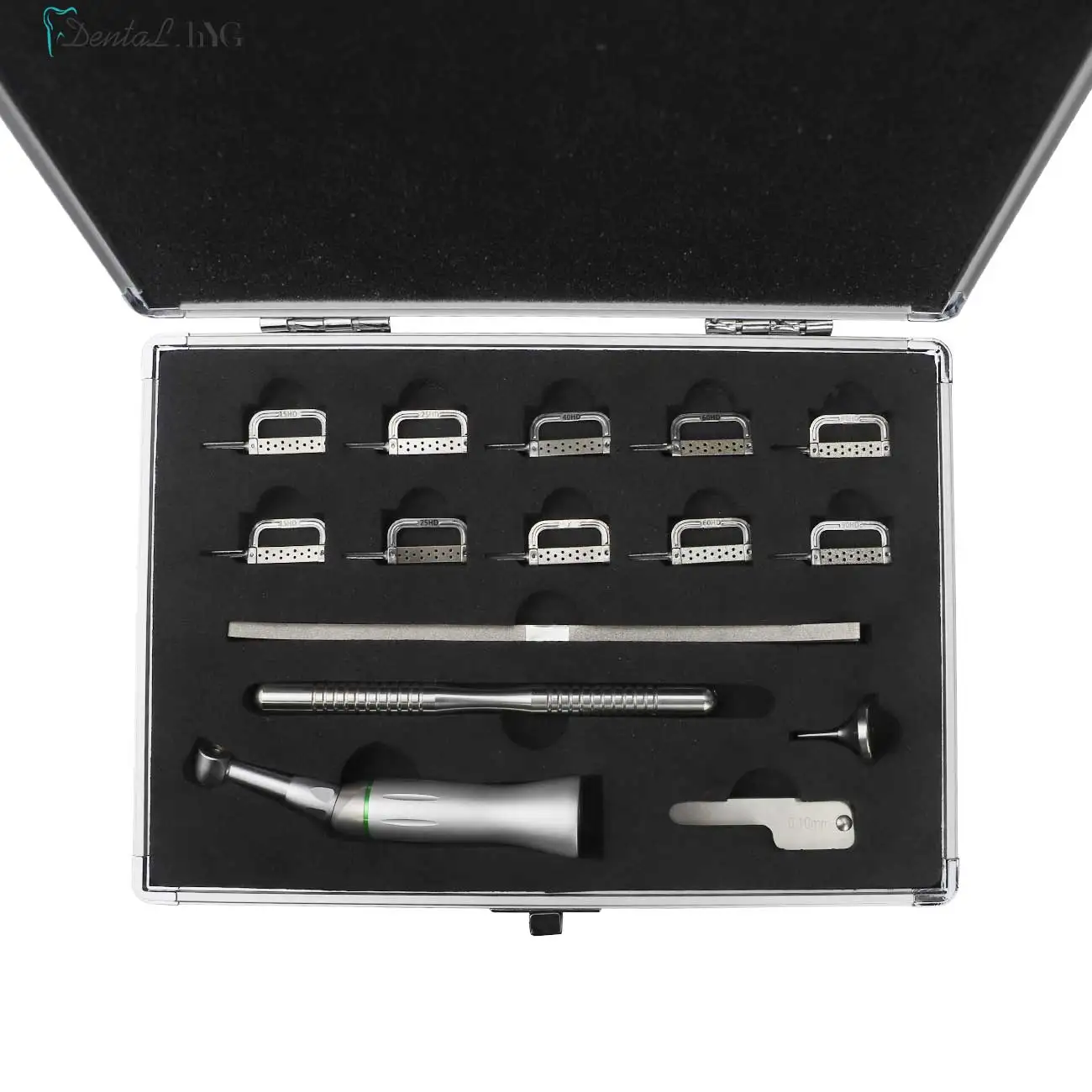 1Set Dental 4:1 Reduction Contra Angle Handpiece Interproximal Stripping Sets 10 Pcs Interproximal Strips Dentistry Instrument