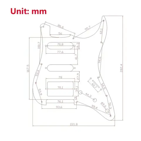 गिटार प्रीवायर्ड लोडेड पिकगार्ड सेट, कॉइल स्प्लिटिन हमबकर पिकअप के साथ ST 11 होल गिटार एक्सेसरीज़ के लिए 8 best sales गिटार लोडेड पिकगार्ड - №6