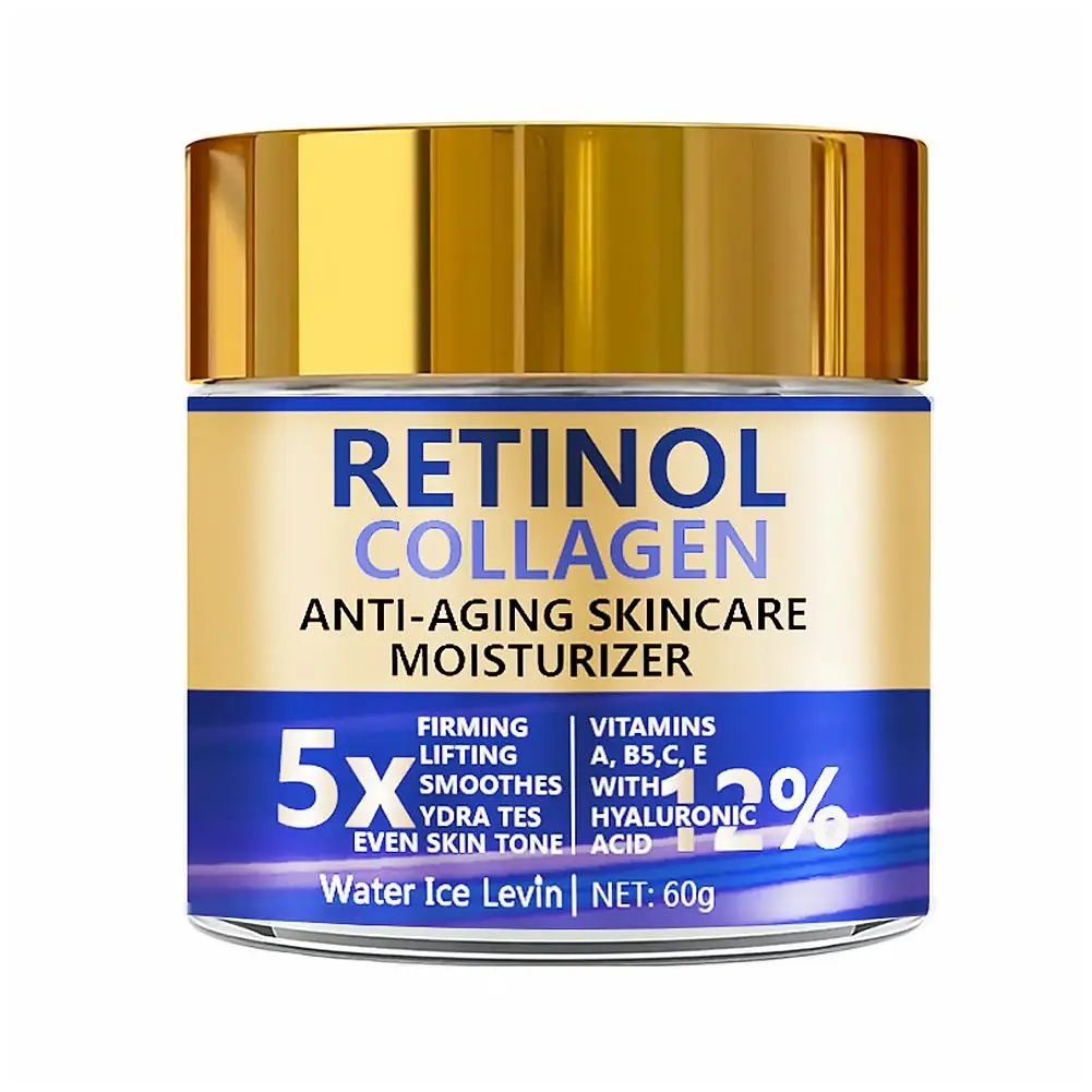 Facial Lotion Face Moisturizer Retinol & Collagen Cream For Women Men Moisturizing Nourishing Day & Night Skincare Serum