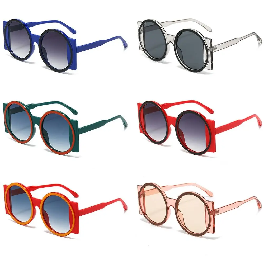 

Модные большие круглые солнцезащитные очки UV400, уникальные контрастные цветные очки Y2K, очки для женщин и мужчин