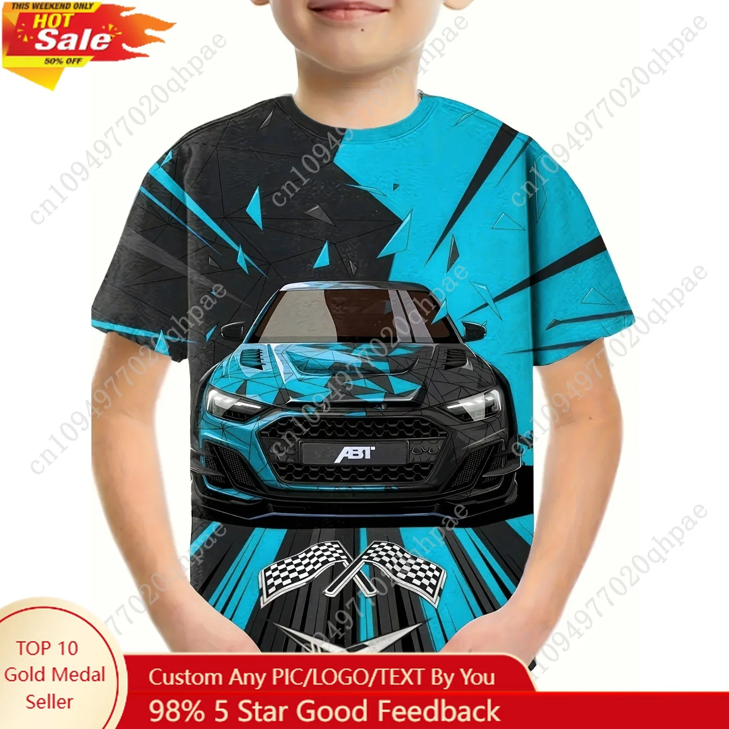 

Fashion Racing Car Pattern 3d Print Boys Creative T Shirt Casual Lightweight Short Sleeve Crew Neck Tee Tops Kids Clothes Summer