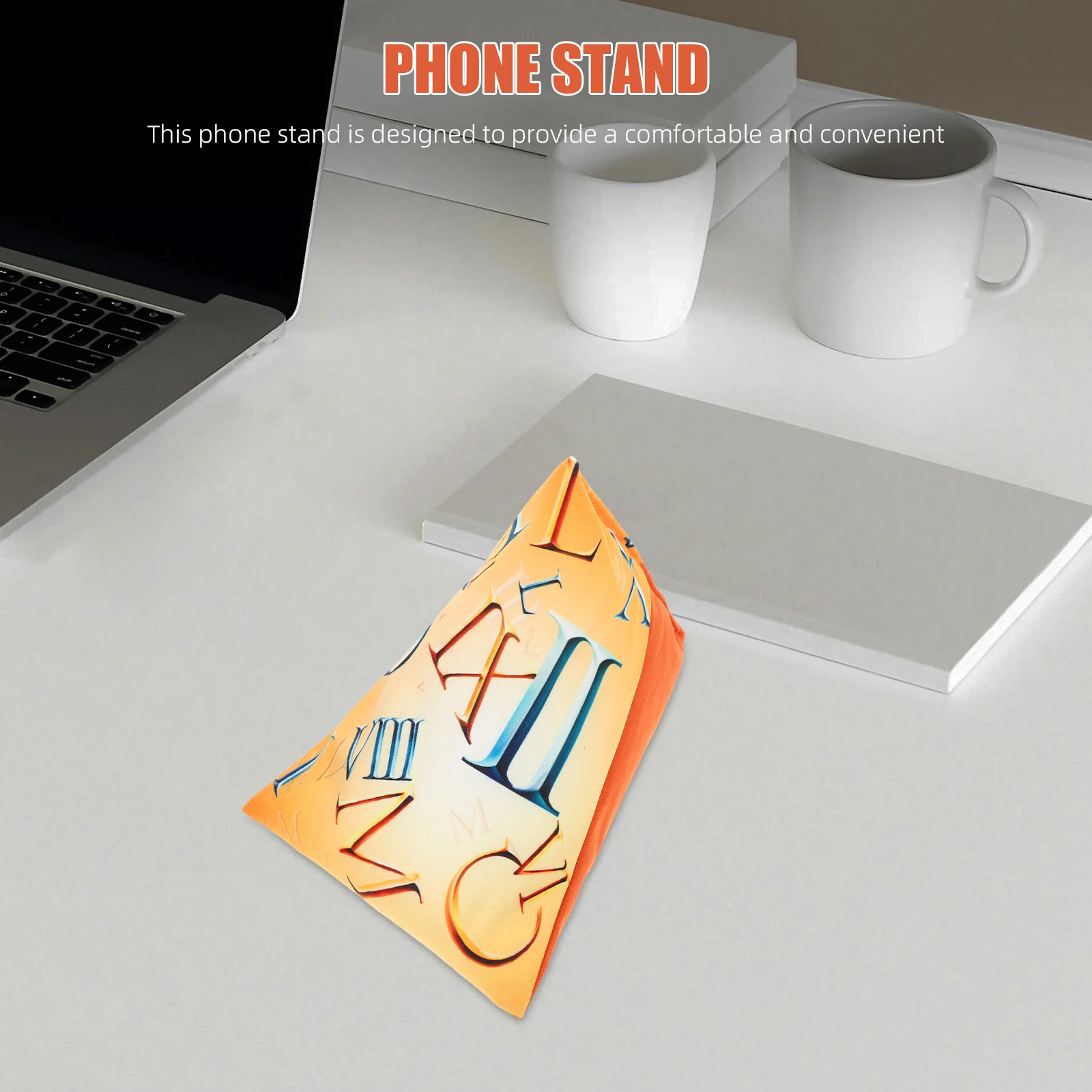 

Multi-Angle Triangular Phone Pillow Stand Support Cushion For Video Watching Reading Home Dorm Use Yellow Soft Durable Gift For